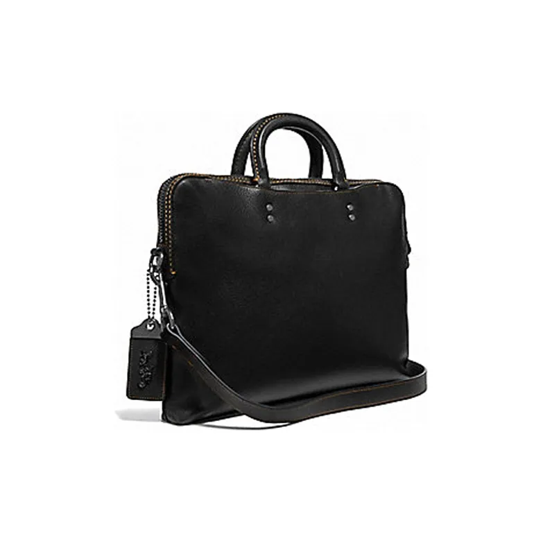 COACH Rogue Leather Briefcase One Shoulder Handbag Regular Men's Black-1