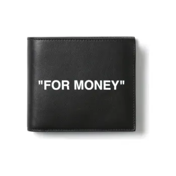 OFF-WHITE Leather Card Holder Wallet Unisex Black