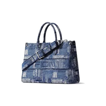 FION Polyester Tote Bag, Shopping Bag, Shoulder Bag, Crossbody Bag, Handbag Large Size Women's Dark Blue