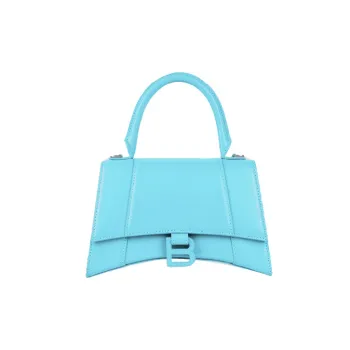 Balenciaga Hourglass Cow Leather Shoulder Bag Crossbody Bag Handbag Small Size Women's Blue