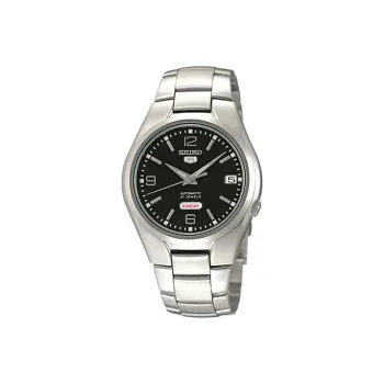 SEIKO SEIKO5 Collection Automatic Mechanical Movement Stainless Steel Strap Watch Unisex Black Dial SNK623K1