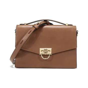 MICHAEL KORS Hendri Cow Leather Envelope Bag Handbag Shoulder Bag Medium Size Women's Leather Brown
