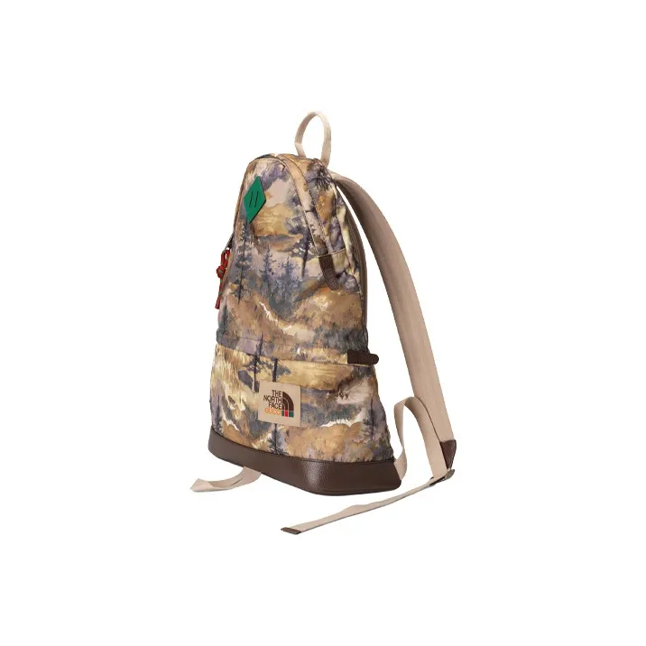 GUCCI Recycled Nylon Patchwork Backpack Unisex Brown/Green/Multicolor-1