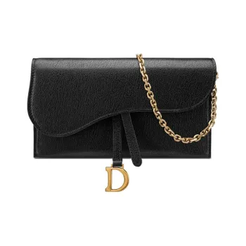DIOR Saddle Sheepskin Shoulder Bag, Crossbody Bag, Wallet Women's Black