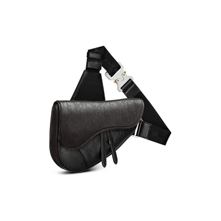 DIOR Saddle Cow Leather Saddle Bag Crossbody Shoulder Bag Men's Black-1