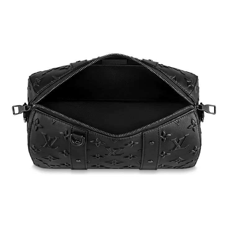 LOUIS VUITTON City Keepall Seal Cow Leather Travel Bag, Shoulder Bag, Crossbody Bag Regular Men's Black-3