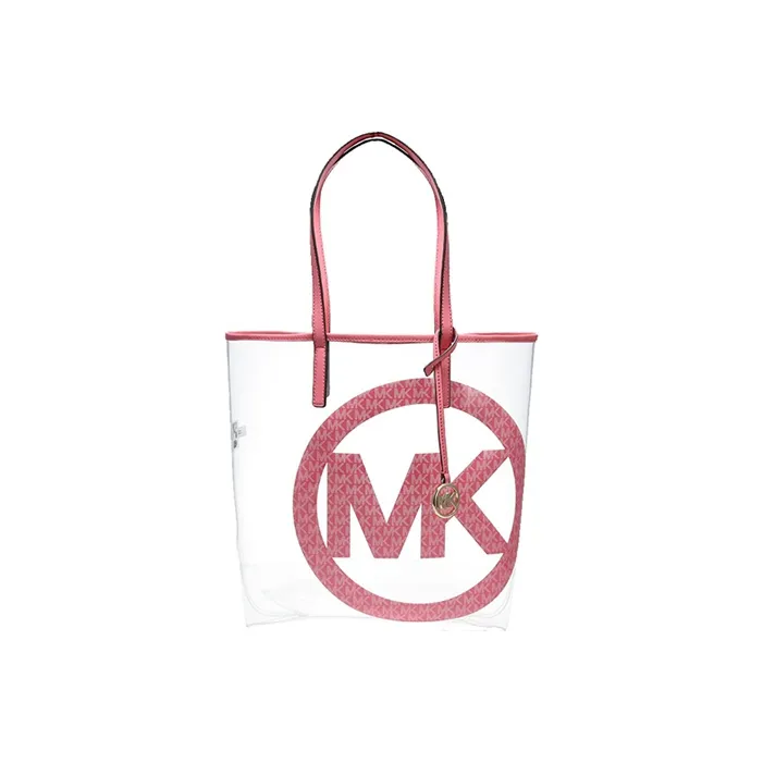 MICHAEL KORS Cow Leather PVC Tote Bag Shopping Bag Shoulder Bag Handbag Large Size Women's Pink-0