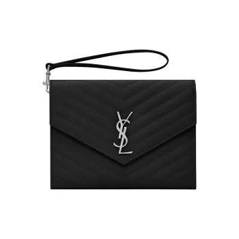 SAINT LAURENT Calfskin Clutch Women's Black