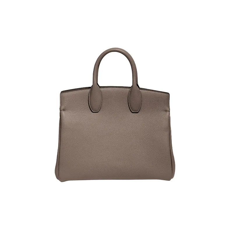FERRAGAMO Studio Grain Cow Leather Portable Crossbody Bag, Shoulder Bag Trumpets Women's Beige-2
