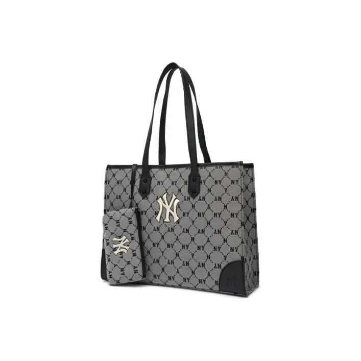 MLB Monogram Collection Polyester Tote Bag Shopping Bag Shoulder Bag Handbag Regular Unisex Gray-1