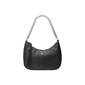 MICHAEL KORS Jet Set Charm Canvas Baguette Underarm Shoulder Bag Women's Black