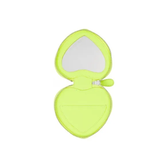 Balenciaga Cow Leather Mirror Bag Coin Purse Key Pouch Women's Fluorescent Yellow-2