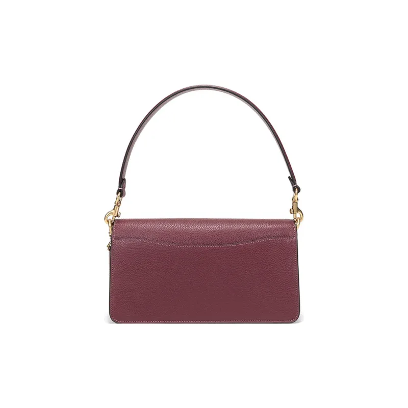 COACH Tabby Solid Color Leather Shoulder Bag, Handbag Medium Size Women's Burgundy-3