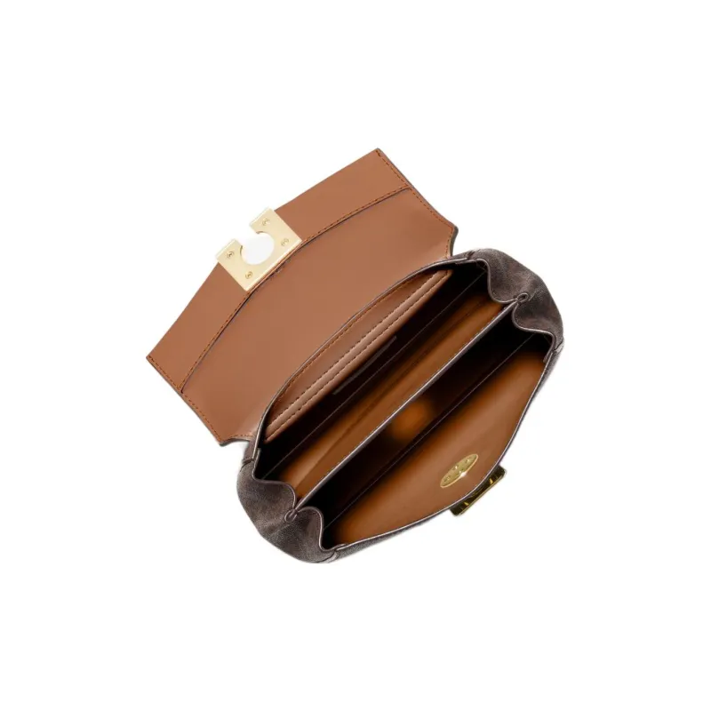 MICHAEL KORS Lita Canvas Flap Bag, Shoulder Bag, Crossbody Bag Women's Brown-3