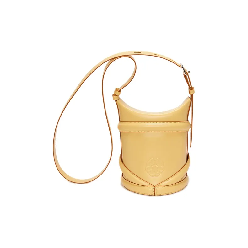 Alexander McQueen The Curve Bucket Bag Yellow-2