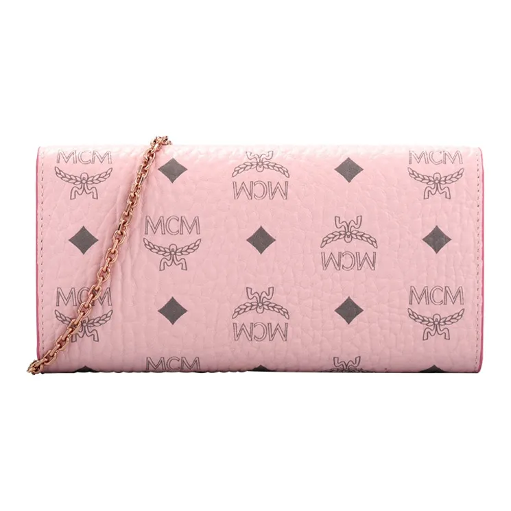 MCM Artificial Leather Envelope Bag, Chain Bag, Shoulder Bag, Crossbody Bag Mini Women's Cherry Blossom Pink-2
