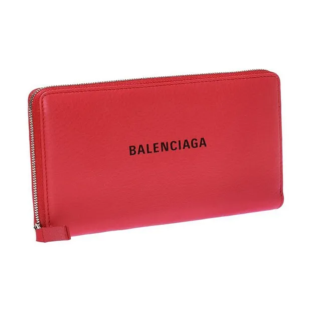 Balenciaga Cow Leather Wallet Regular Women's Red-2