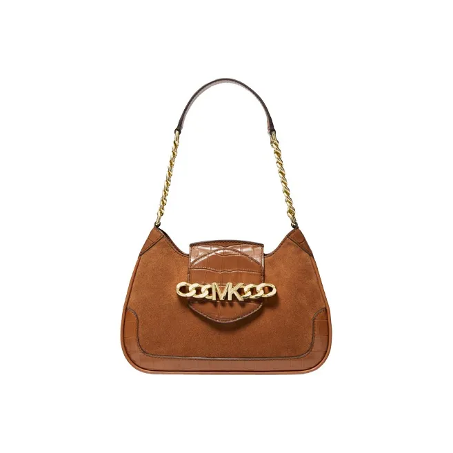 MICHAEL KORS Hally Cow Leather Shoulder Bag, Handbag, Crossbody Bag, Shoulder Bag Women's Brown-0