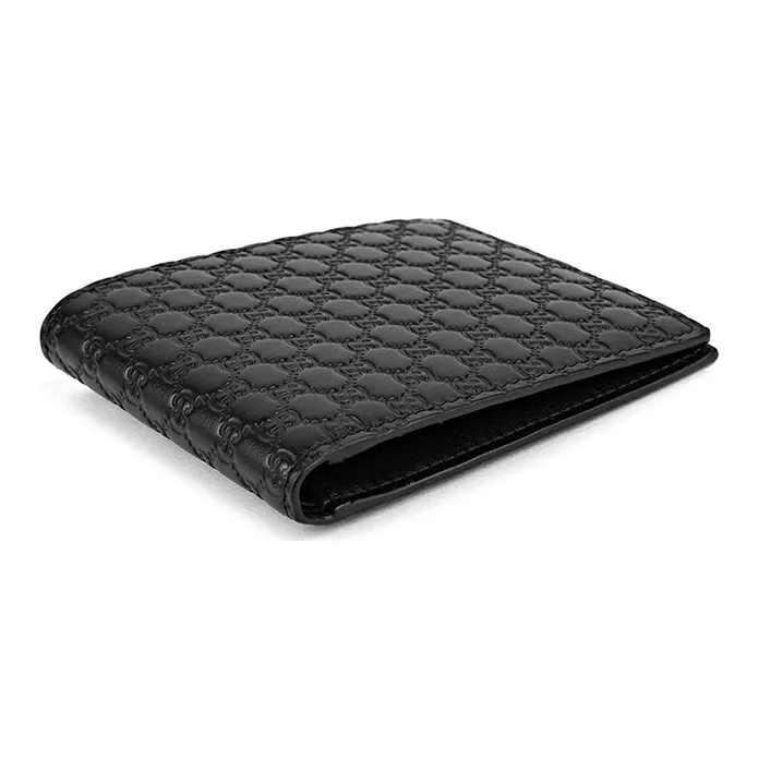 GUCCI Wrinkle Free Cow Leather Wallets Card Holders Men's Black-5