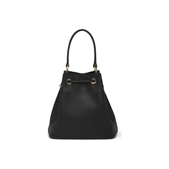 PRADA Saffiano Leather Bucket Bag Handbag Shoulder Bag Crossbody Bag Women's Black-2