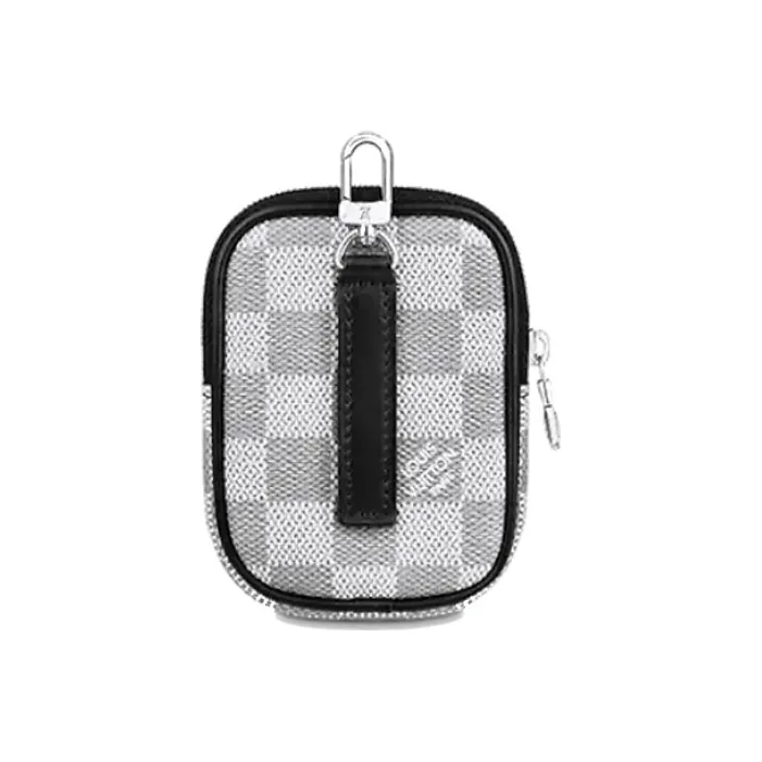 LOUIS VUITTON Canvas With Leather Handbag Cell Phone Pouch Men's Blue-5