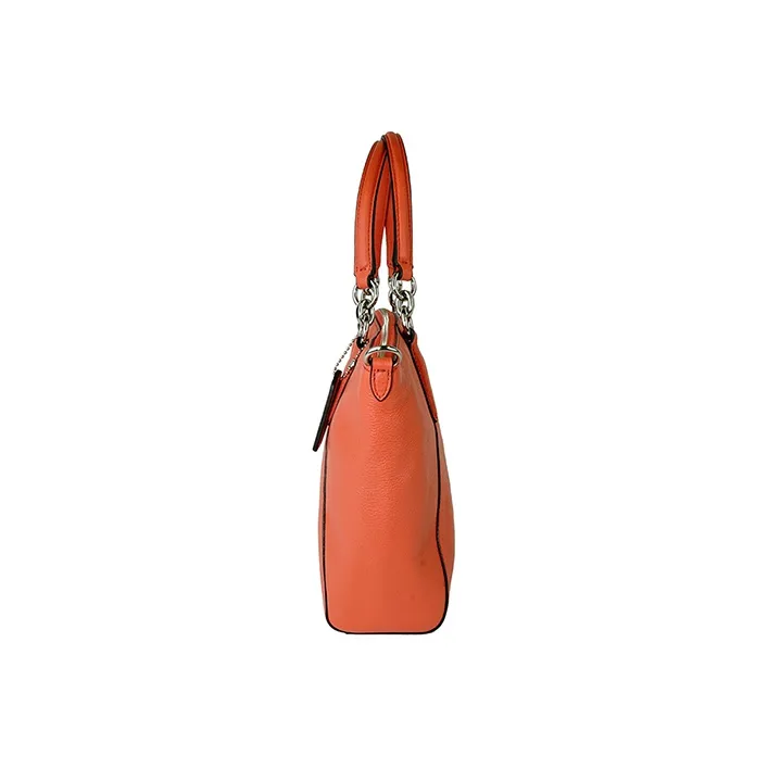 COACH Kelsey Leather Shoulder Bag Crossbody Bag Handbag Large Size Women's Orange-2