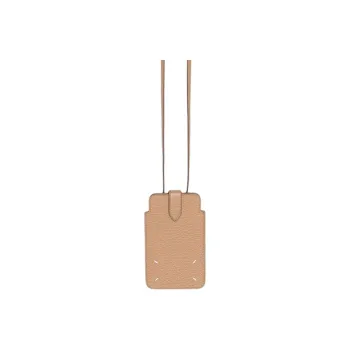 Maison Margiela Cow Leather Phone Case Cell Phone Pouch Unisex Khaki