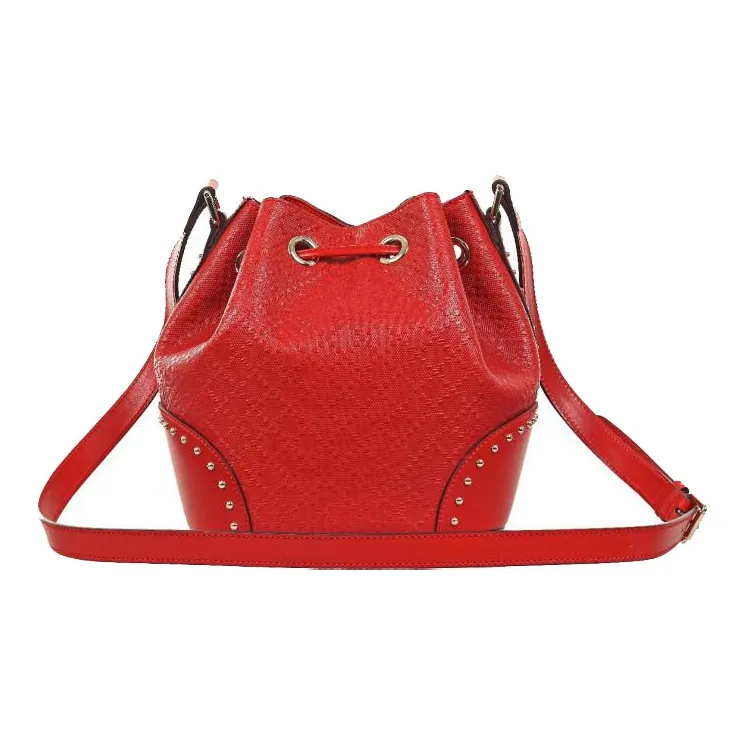 GUCCI Leather Bucket Bags Shoulder Bag Crossbody Bag Regular Women's Red-3