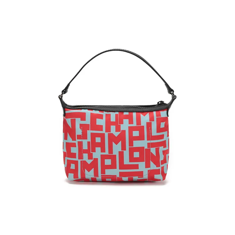 LONGCHAMP Le Pliage Fabric Handbag Small Size Women's Light Blue Red-3