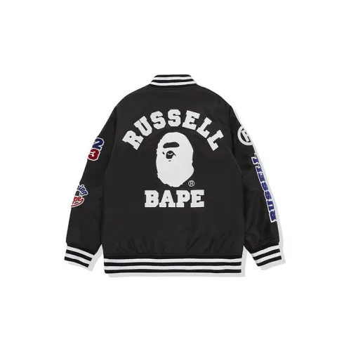 BAPE X Russell College Varsity Jacket Black