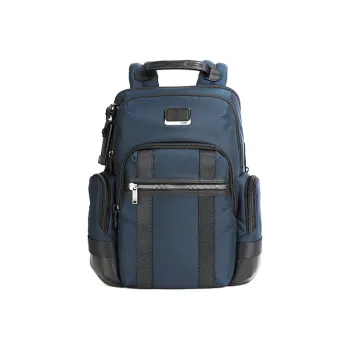 TUMI Elastic Nylon Travel Backpack Men's Navy Blue