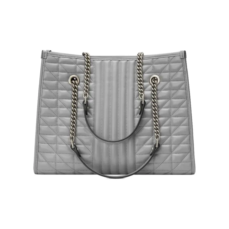 GUCCI Marmont Leather Tote Bag Shopping Bag Handbag Shoulder Bag Women's Gray-2