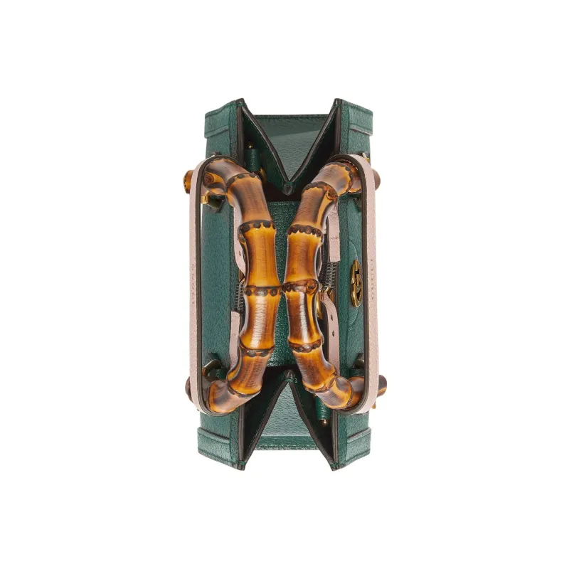 GUCCI Diana Leather One Shoulder Handbags Mini Women's Green-5