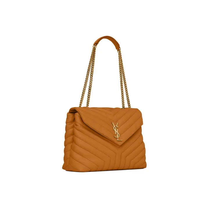 SAINT LAURENT Calfskin Chain Shoulder Bag Crossbody Bag Women's Cork Color-1