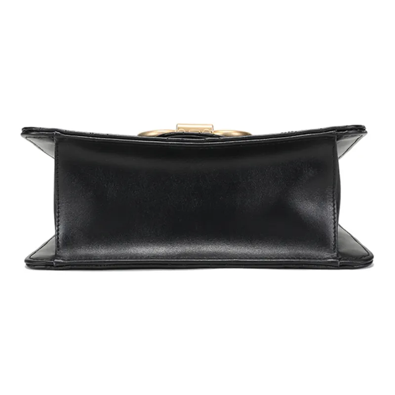 FERRAGAMO Cow Leather Shoulder Bag Women's Black-4