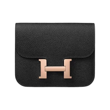 HERMES Constance Slim Epsom Calfskin Kanka Wallet Fanny Pack Regular Women's Noir Black