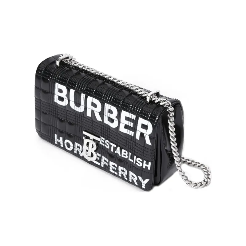 Burberry Lola Lola Bag Coated Canvas Crossbody Bag Shoulder Bag Small Size Women's Black-3