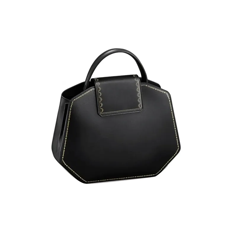 CARTIER GUIRLANDE Calfskin Handbag Shoulder Bag Crossbody Bag Small Size Women's Black-3