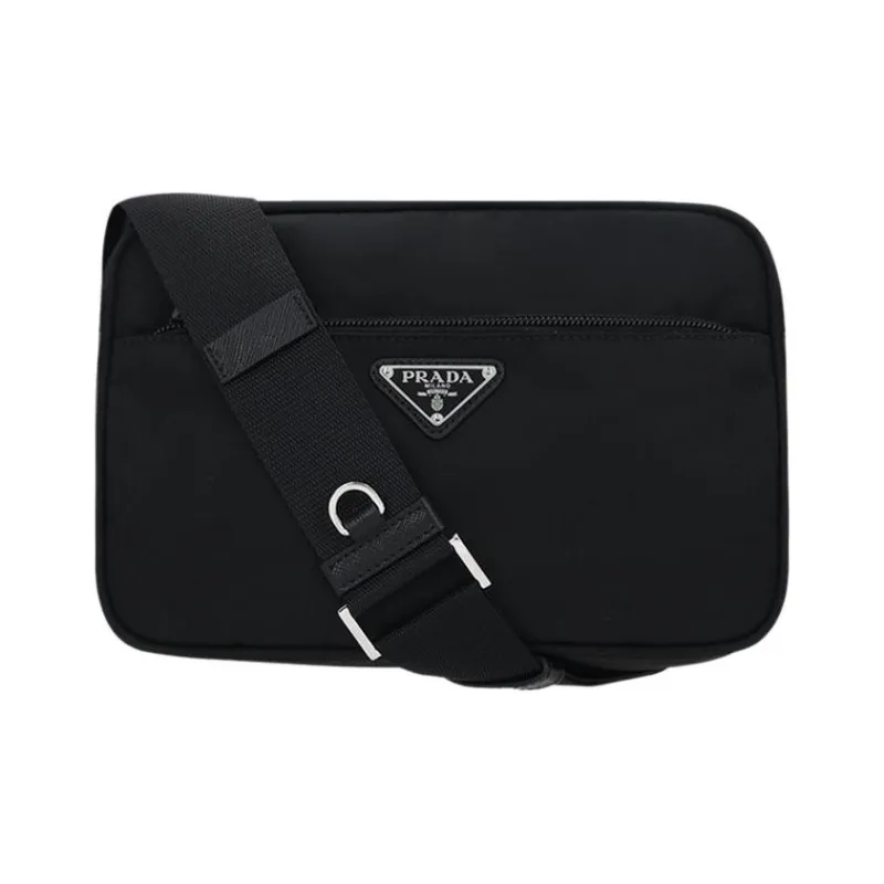 PRADA Nylon With Saffiano Leather Trim 2 in 1 Combo Bag, Shoulder Bag, Crossbody Bag Women's Black-1