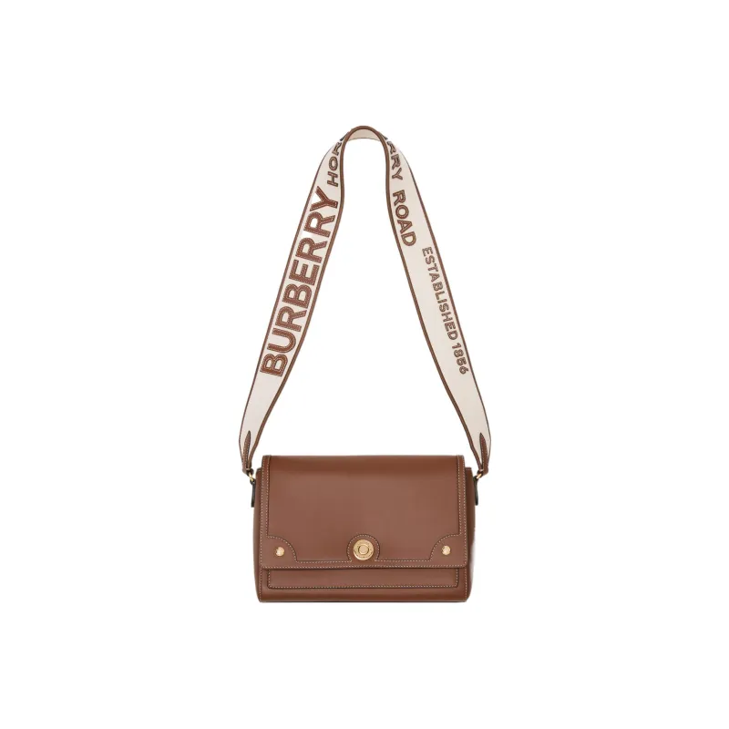 Burberry Note Large Logo Crossbody Bags Unisex Tan-4