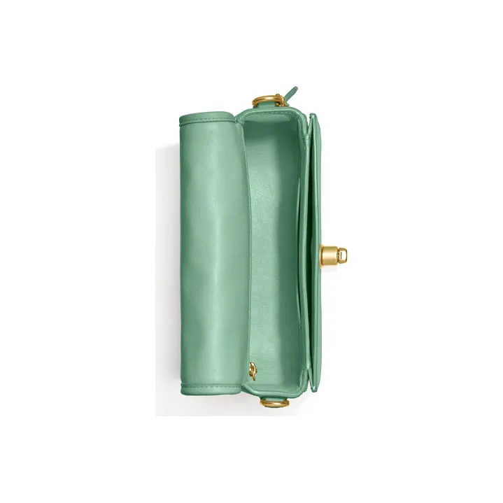 COACH Dinky Lambskin Leather Shoulder Bag, Crossbody Bag Small Size Women's Macaron Green-3
