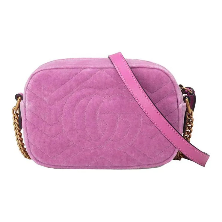 GUCCI GG Marmont Velvet Crossbody Bag Shoulder Bag Mini Women's Pink-2