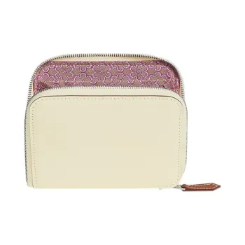 HERMES Silk'In Epsom & Barenia Calfskin Card Holder, Wallet Regular Women's Gray White/Tea Brown/Purple Rose