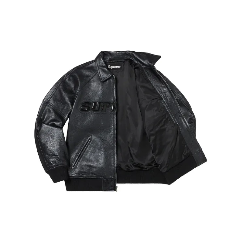 Supreme Silver Surfer Leather Varsity Jacket-6
