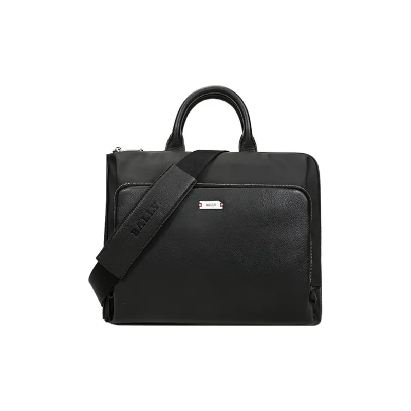 BALLY Canvas With Leather Handbag Briefcase Men's Black-0