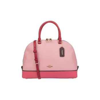 COACH Sierra Leather Dome Bag, Handbag, Shoulder Bag, Crossbody Bag Large Size Women's Pink Multicolor