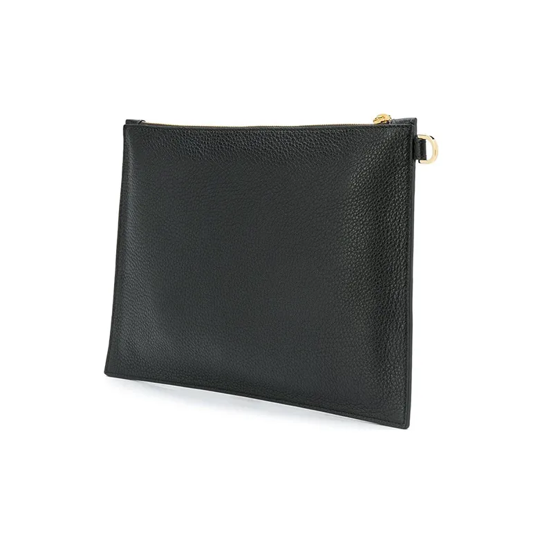VERSACE Cow Leather Coin Purse, Clutch Regular Men's Black-3