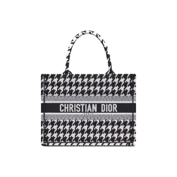 DIOR BookTote Leather Tote Bag Shopping Bag Shoulder Bag Handbag Medium Size Women's Black/White