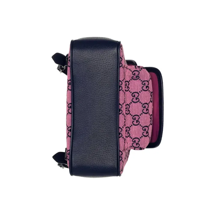 GUCCI Canvas With Leather Backpack Kids' Pink/Dark Blue-5