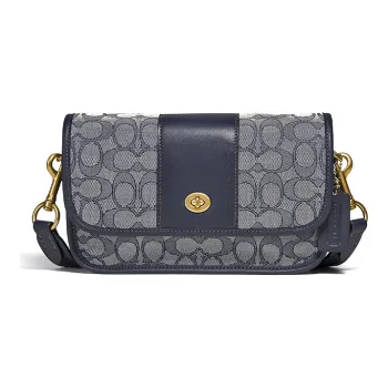 COACH Dinky Leather Shoulder Bag, Crossbody Bag Trumpets Women's Marine Blue
